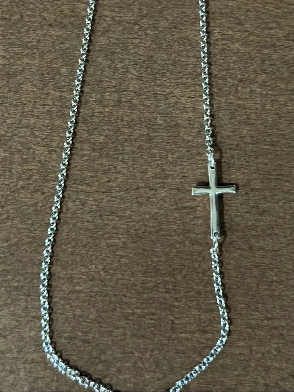 James Avery Silver Cross Rope Chain Necklace